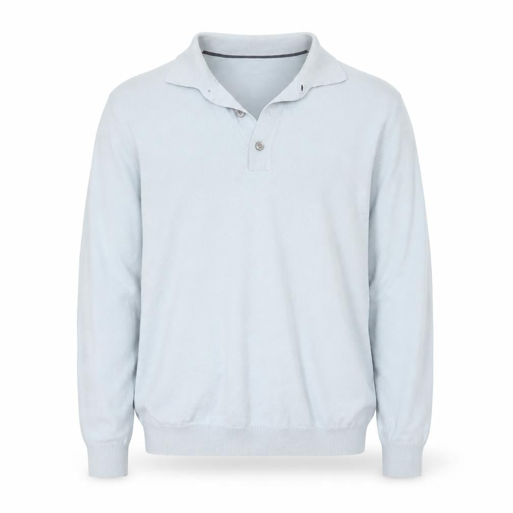 Next Men's Blue Collared Henley Jumper Size M Cotton Blend