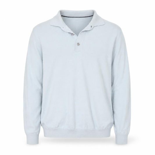 Next Men's Blue Collared Henley Jumper Size M Cotton Blend