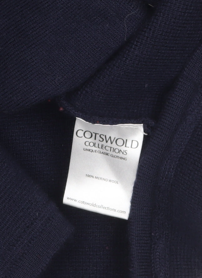 Cotswold Collections Women's Blue Merino Wool Long Sleeve Cardigan L