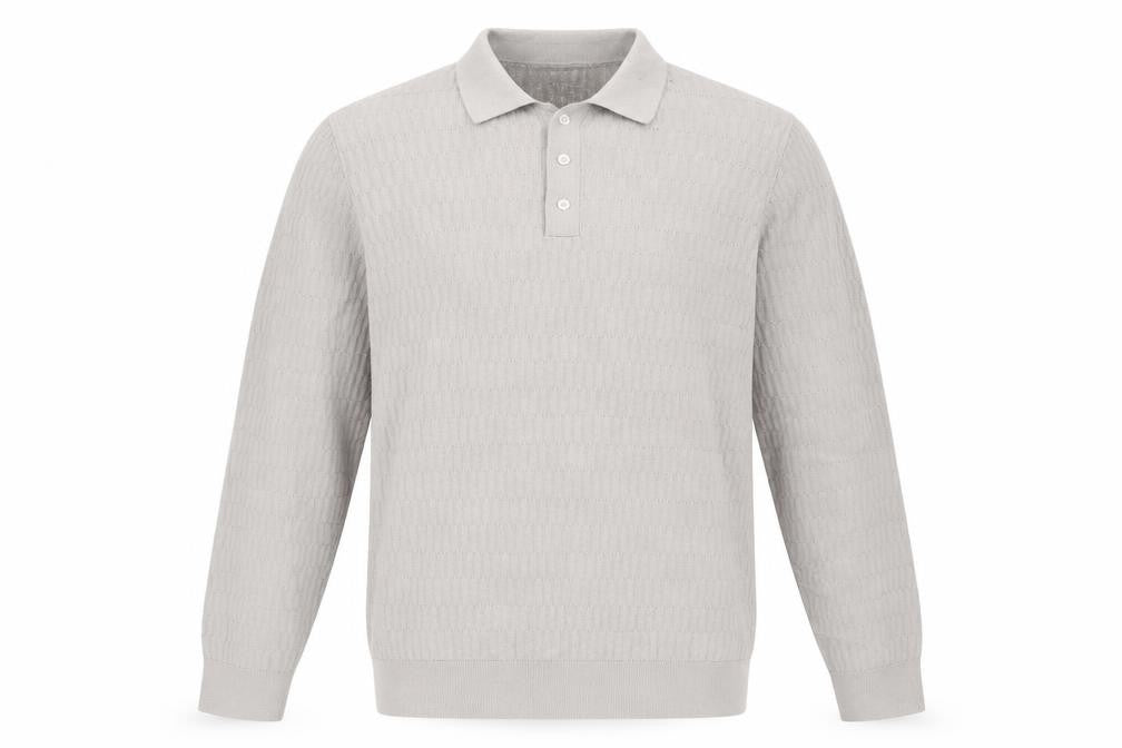 Marks & Spencer Mens Beige Cotton Modal Collared Henley Jumper L