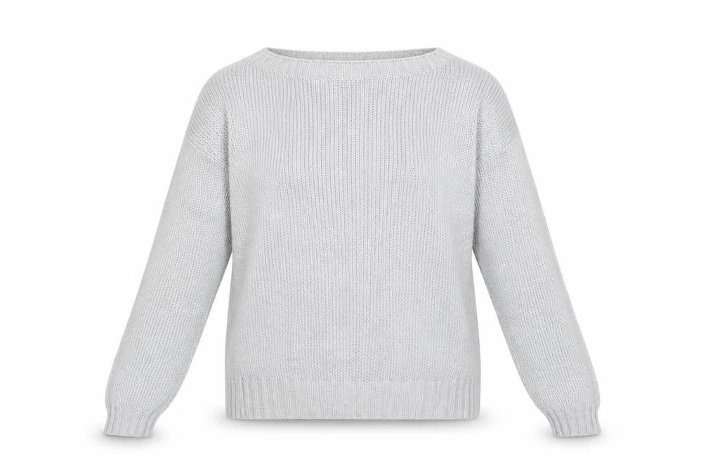 Marks & Spencer Women Grey Chunky Knit Wool Pullover Jumper UK 18
