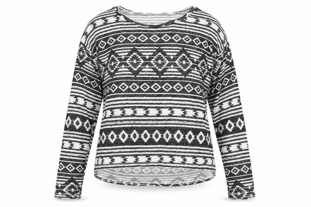 H&M Divided Women's Black Geometric Pattern Jumper Size 12
