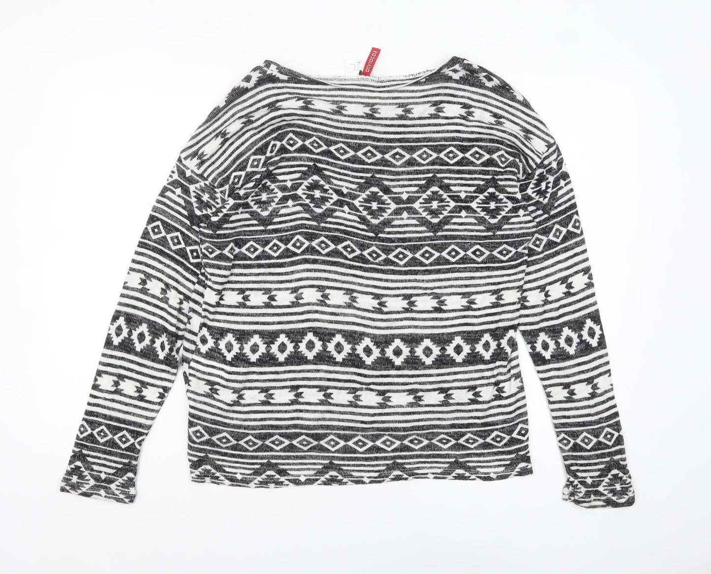 H&M Divided Women's Black Geometric Pattern Jumper Size 12