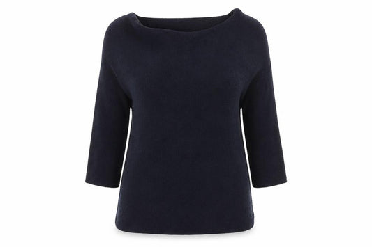 MaxMara Women's Black Knit Boat Neck 3/4 Sleeve Jumper S