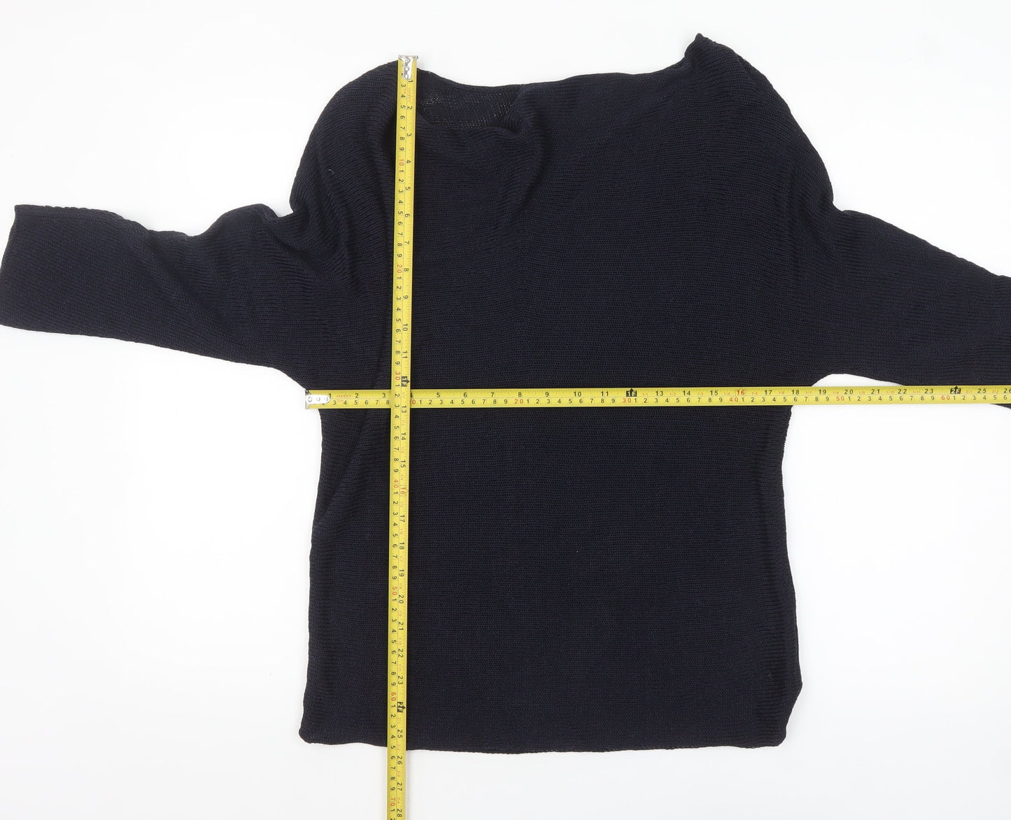 MaxMara Women's Black Knit Boat Neck 3/4 Sleeve Jumper S