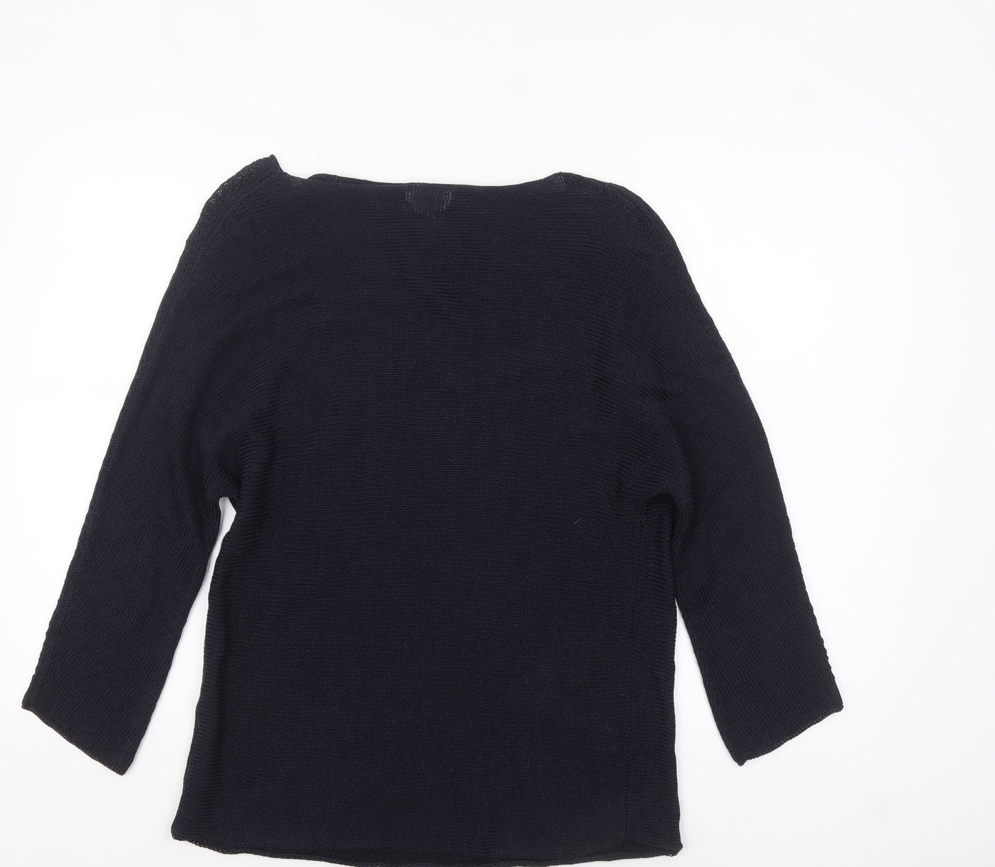 MaxMara Women's Black Knit Boat Neck 3/4 Sleeve Jumper S