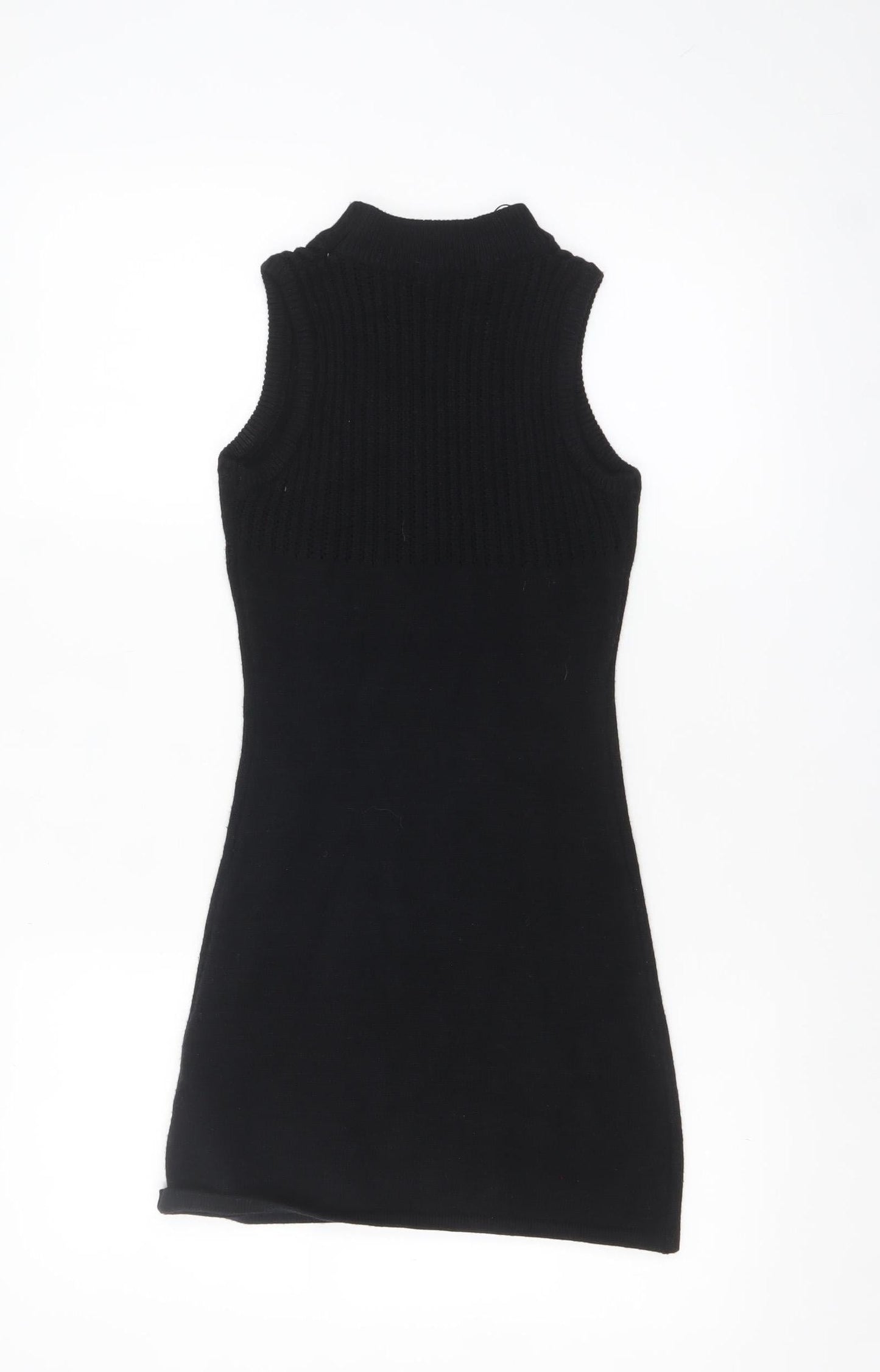Rebellious Women's Black Sleeveless Bodycon Knit Mini Dress S