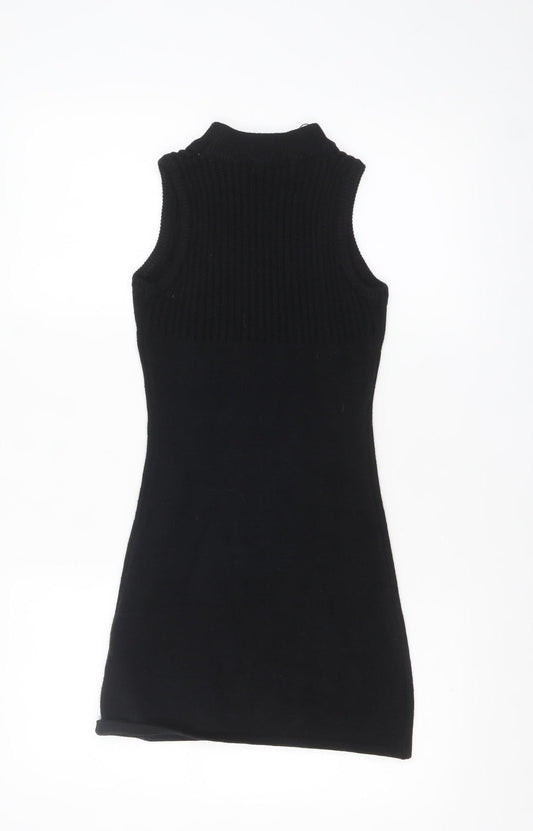Rebellious Women's Black Sleeveless Bodycon Knit Mini Dress S