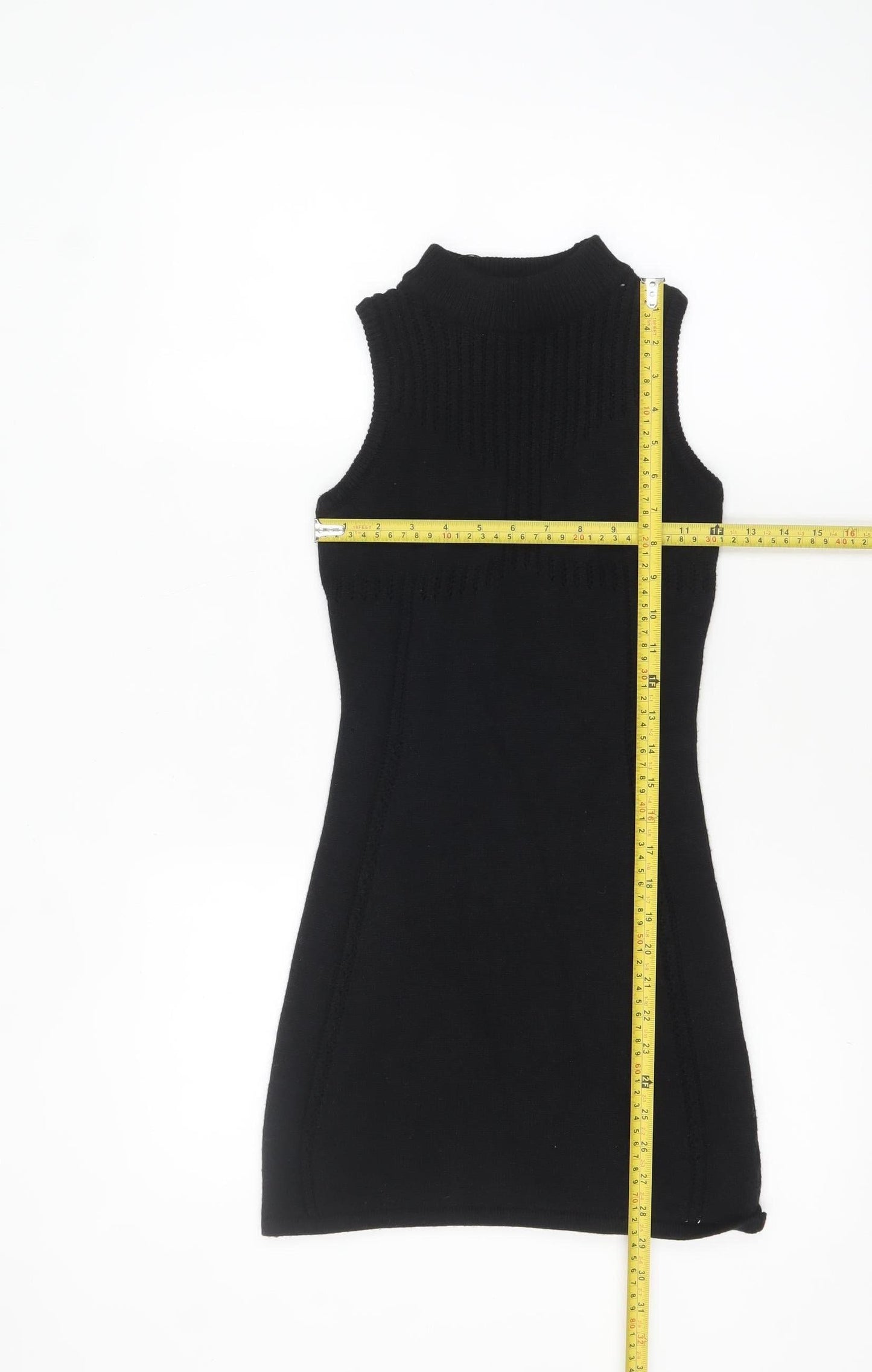 Rebellious Women's Black Sleeveless Bodycon Knit Mini Dress S