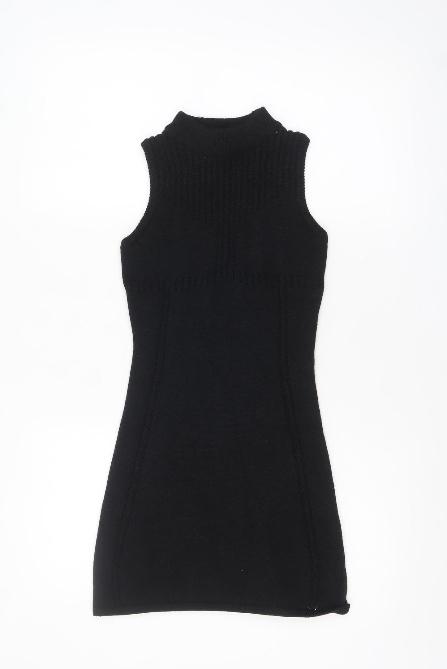 Rebellious Women's Black Sleeveless Bodycon Knit Mini Dress S