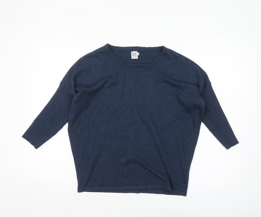 Saint Tropez Women Blue Relaxed Pullover Jumper Size S