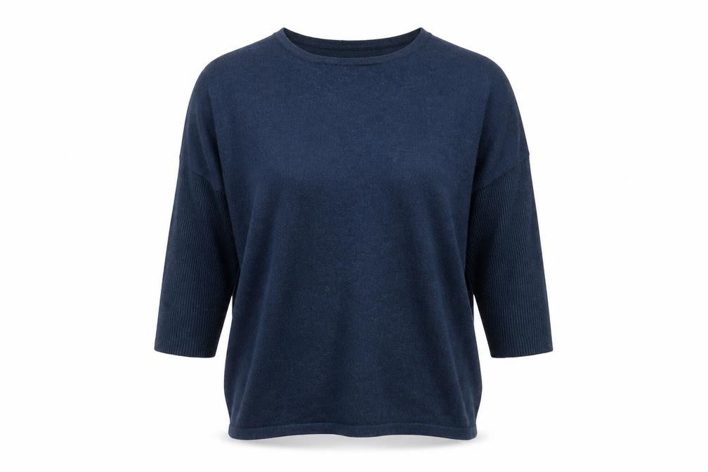 Saint Tropez Women Blue Relaxed Pullover Jumper Size S