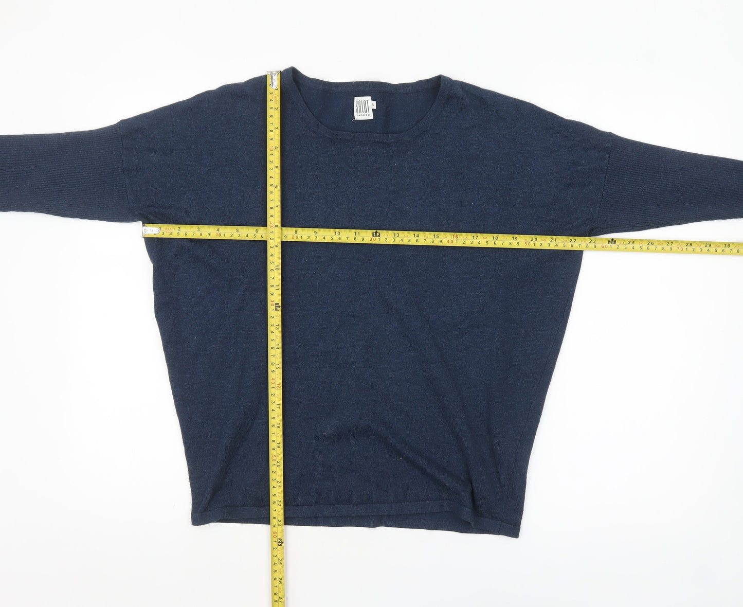 Saint Tropez Women Blue Relaxed Pullover Jumper Size S