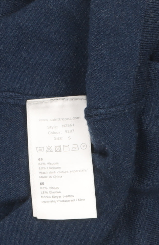 Saint Tropez Women Blue Relaxed Pullover Jumper Size S