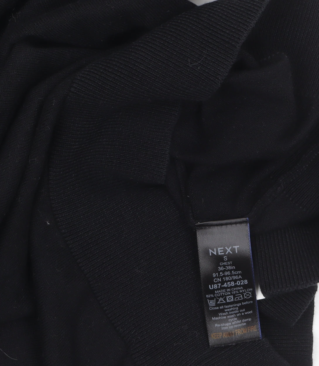 Next Men's Black Short Sleeve Polo Shirt Size S Cotton Blend