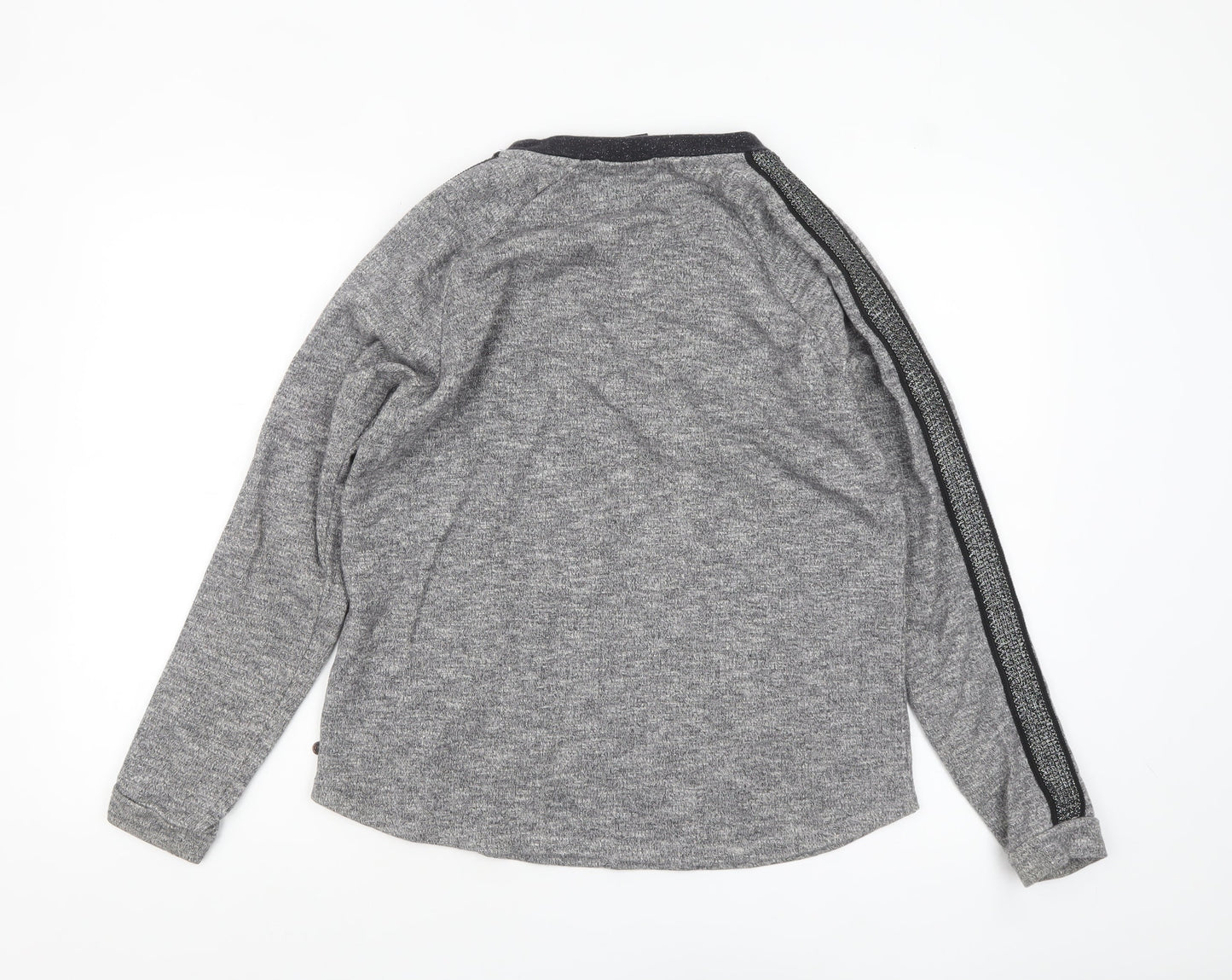Maison Scotch Womens Grey Long Sleeve Knit T-Shirt Size 10
