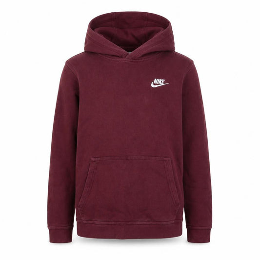 Nike Boys Maroon Pullover Hoodie Large 147-158cm Cotton Casual Sweatshirt