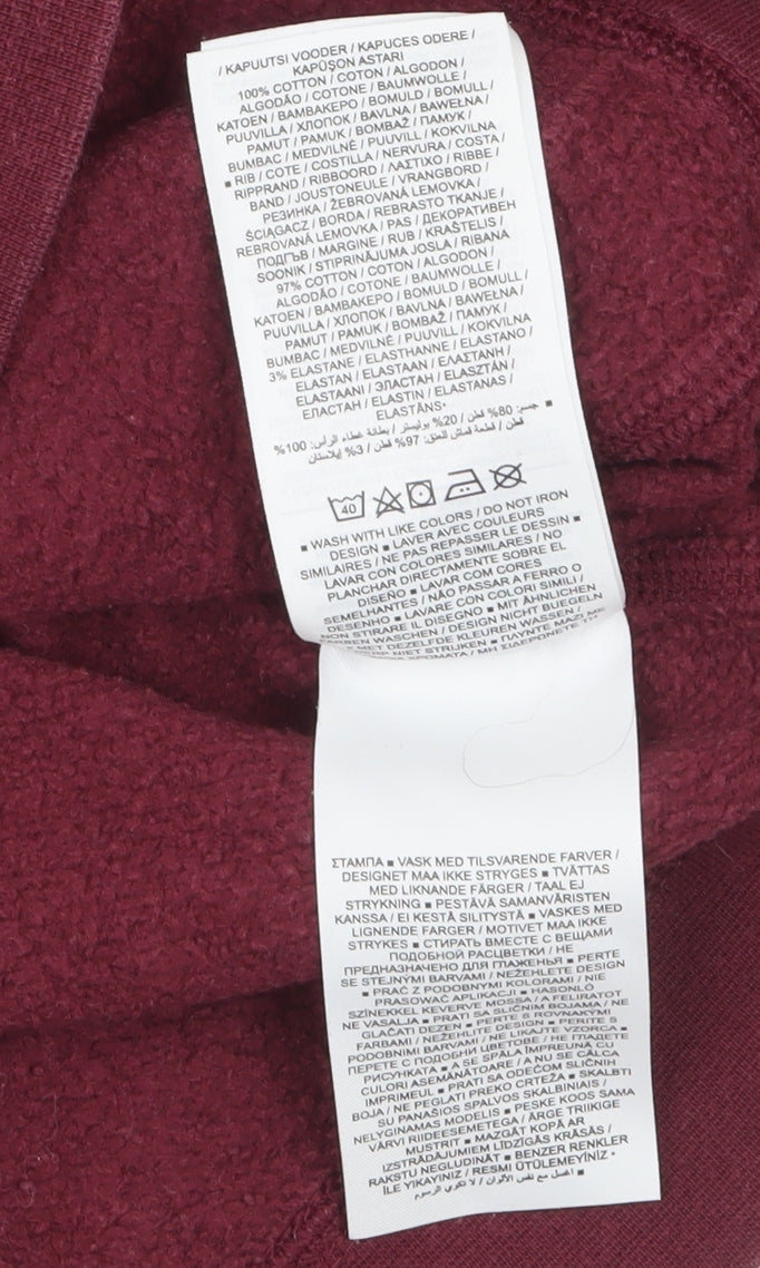 Nike Boys Maroon Pullover Hoodie Large 147-158cm Cotton Casual Sweatshirt
