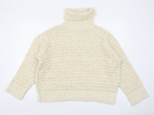 Marks and Spencer Women’s Ivory Roll Neck Chunky Knit Jumper L