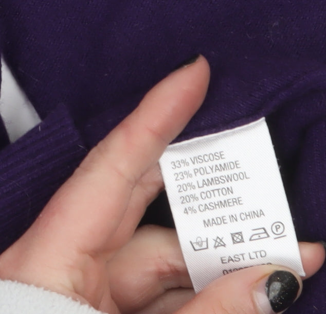 EAST Women's Purple Beaded Knit Pullover Jumper M