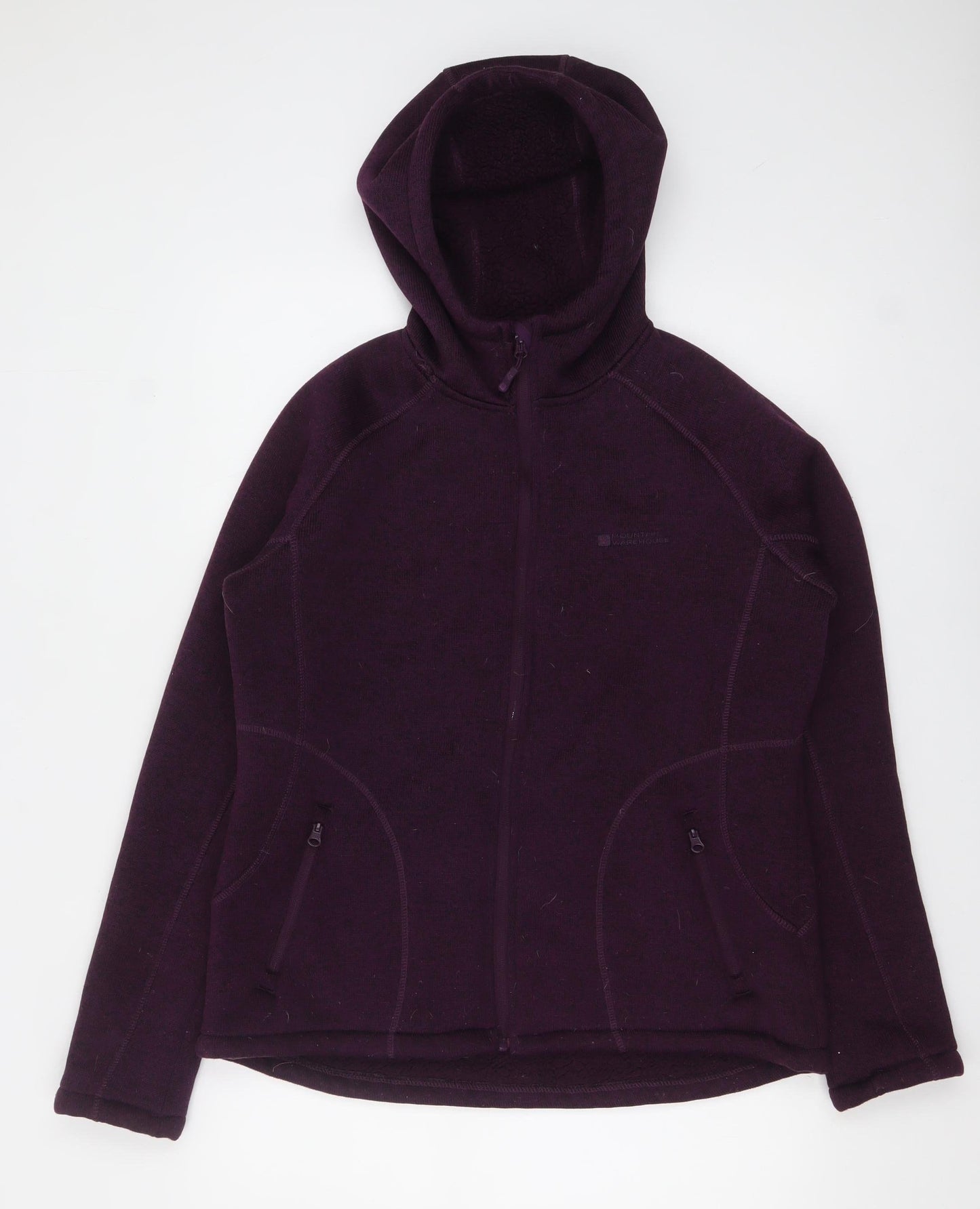 Mountain Warehouse Womens Purple Full Zip Hoodie UK 16 Fleece Lined