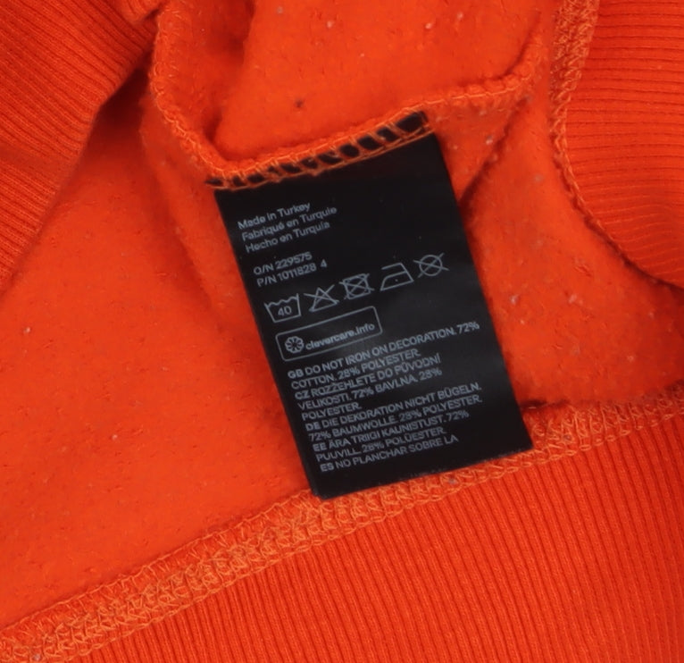 H&M Women Orange Paris Pullover Sweatshirt Size Small Casual