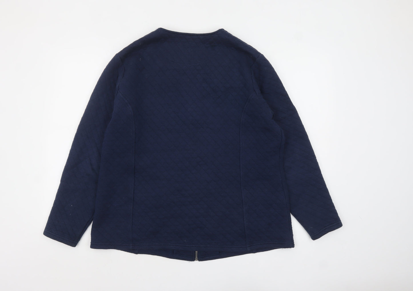 Tulchan Women's Blue Quilted Cotton Zip Jacket Size 18