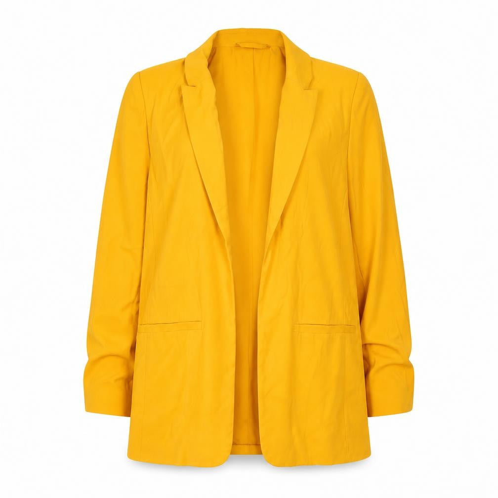 Next Women’s Yellow Blazer Jacket UK 12 Regular Lined Viscose Blend