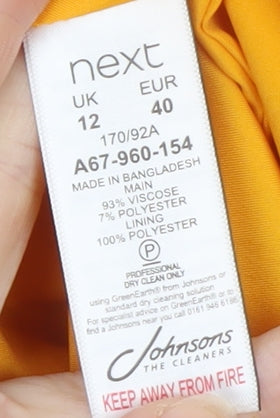 Next Women’s Yellow Blazer Jacket UK 12 Regular Lined Viscose Blend