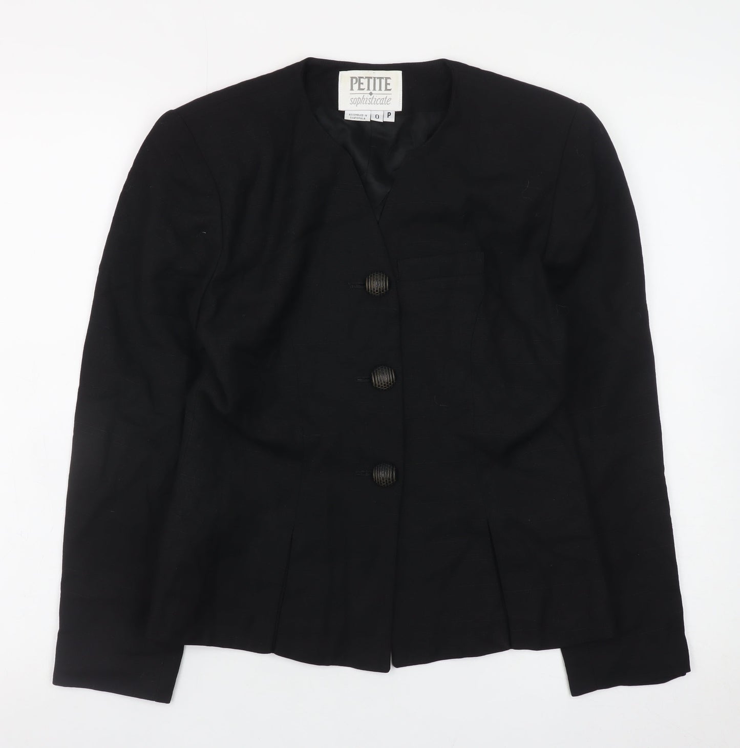 Petite Sophisticate Women's Black Petite Classic Blazer Jacket Size P
