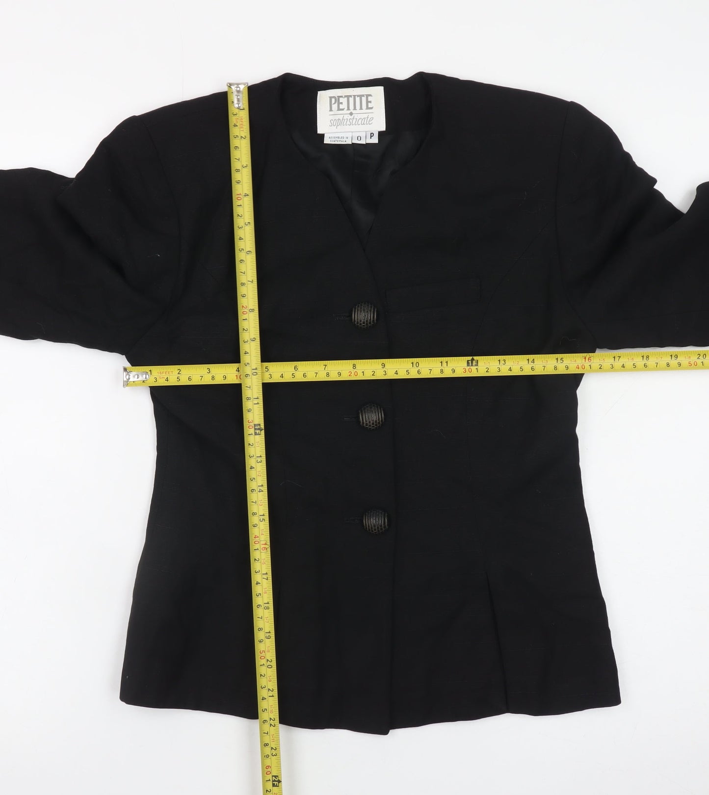 Petite Sophisticate Women's Black Petite Classic Blazer Jacket Size P