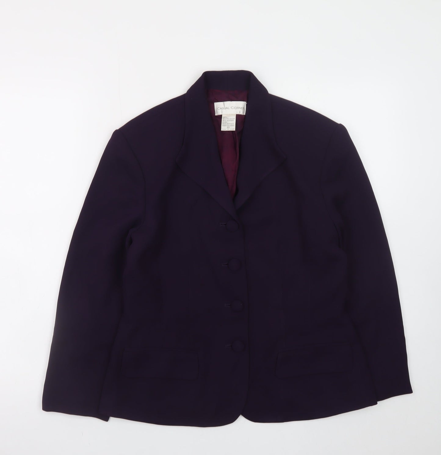 Casual Corner Women's Purple Blazer Size 10 Classic Lined Jacket