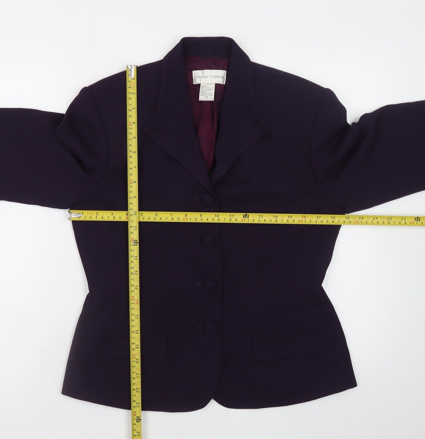 Casual Corner Women's Purple Blazer Size 10 Classic Lined Jacket