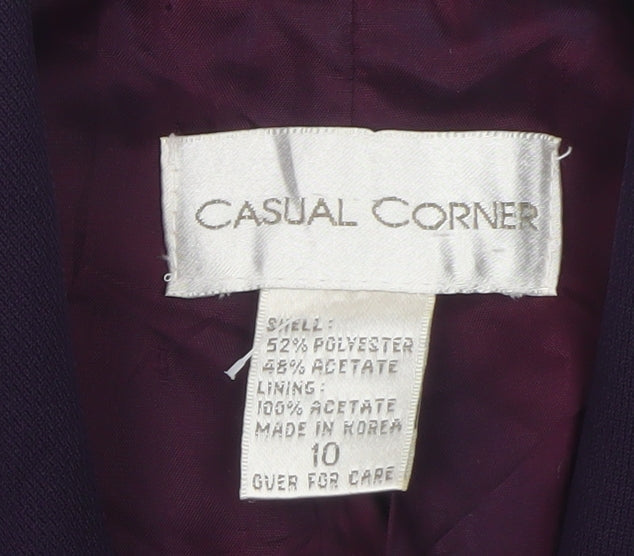 Casual Corner Women's Purple Blazer Size 10 Classic Lined Jacket