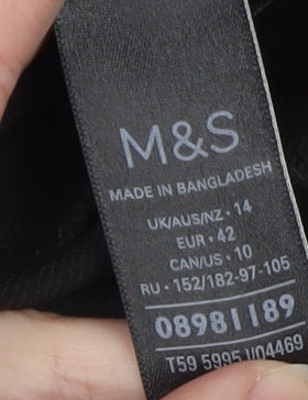 Marks and Spencer Womens Black Size 14 Regular Fit Blazer Jacket