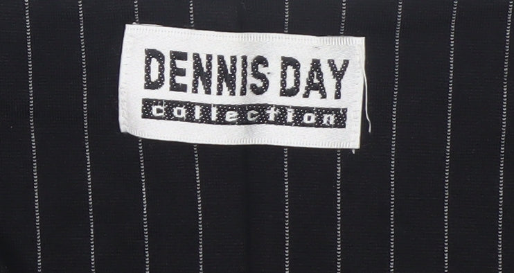 Dennis Day Collection Women's Black Pinstripe Sleeveless V-Neck Blouse Size 12