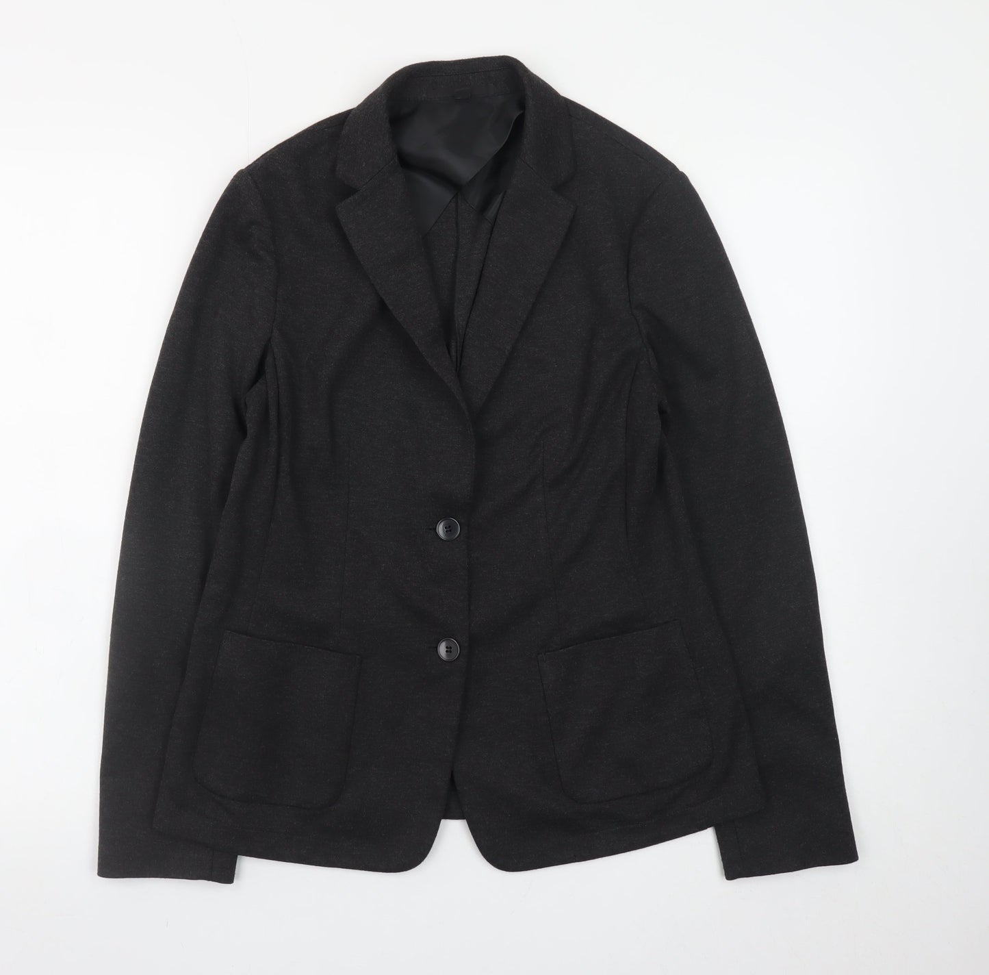 Uniqlo Women's Black L Blazer Jacket Polyester Blend Lined