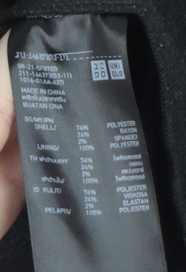 Uniqlo Women's Black L Blazer Jacket Polyester Blend Lined