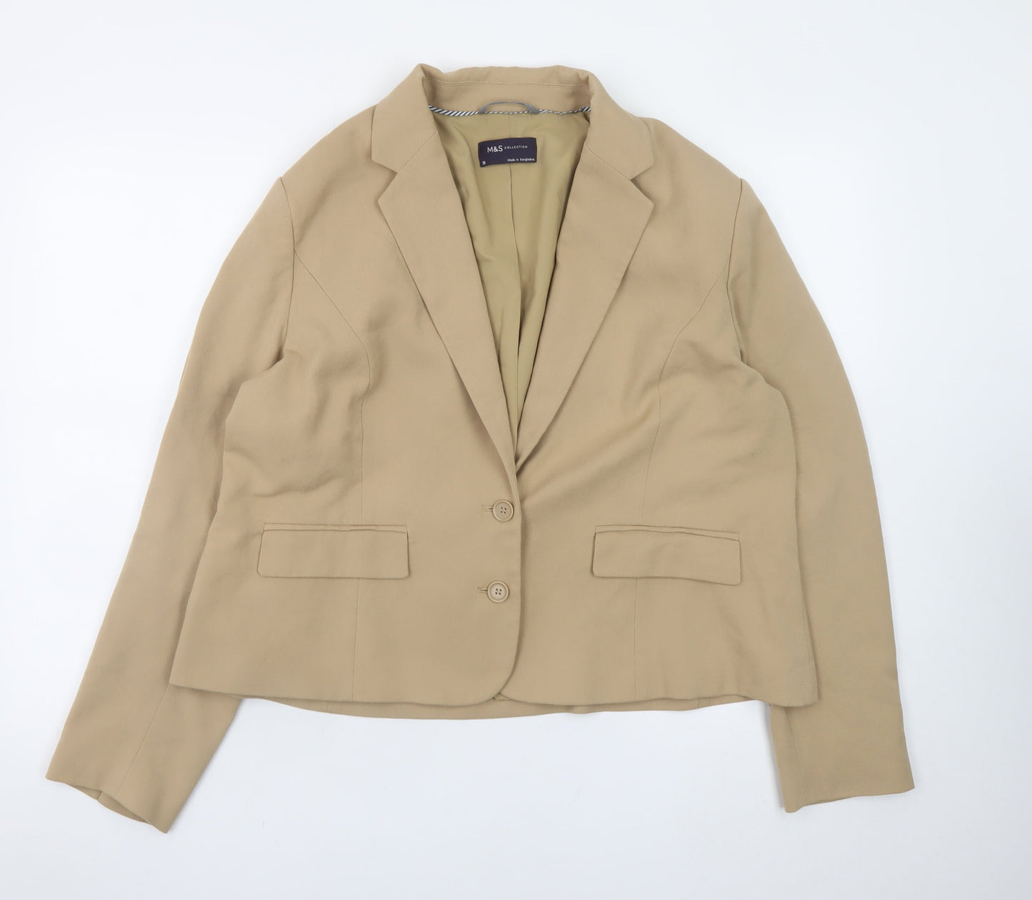 Marks and Spencer Women Beige Size 20 Classic Blazer Jacket