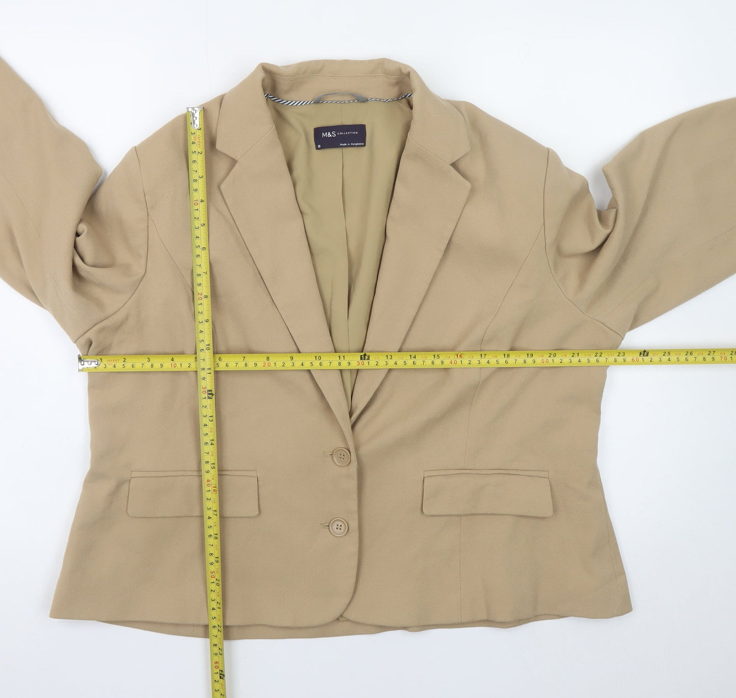 Marks and Spencer Women Beige Size 20 Classic Blazer Jacket