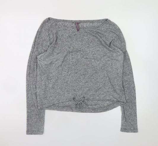 Sweaty Betty Women’s Grey Long Sleeve Relaxed Linen Blend T-Shirt Size S