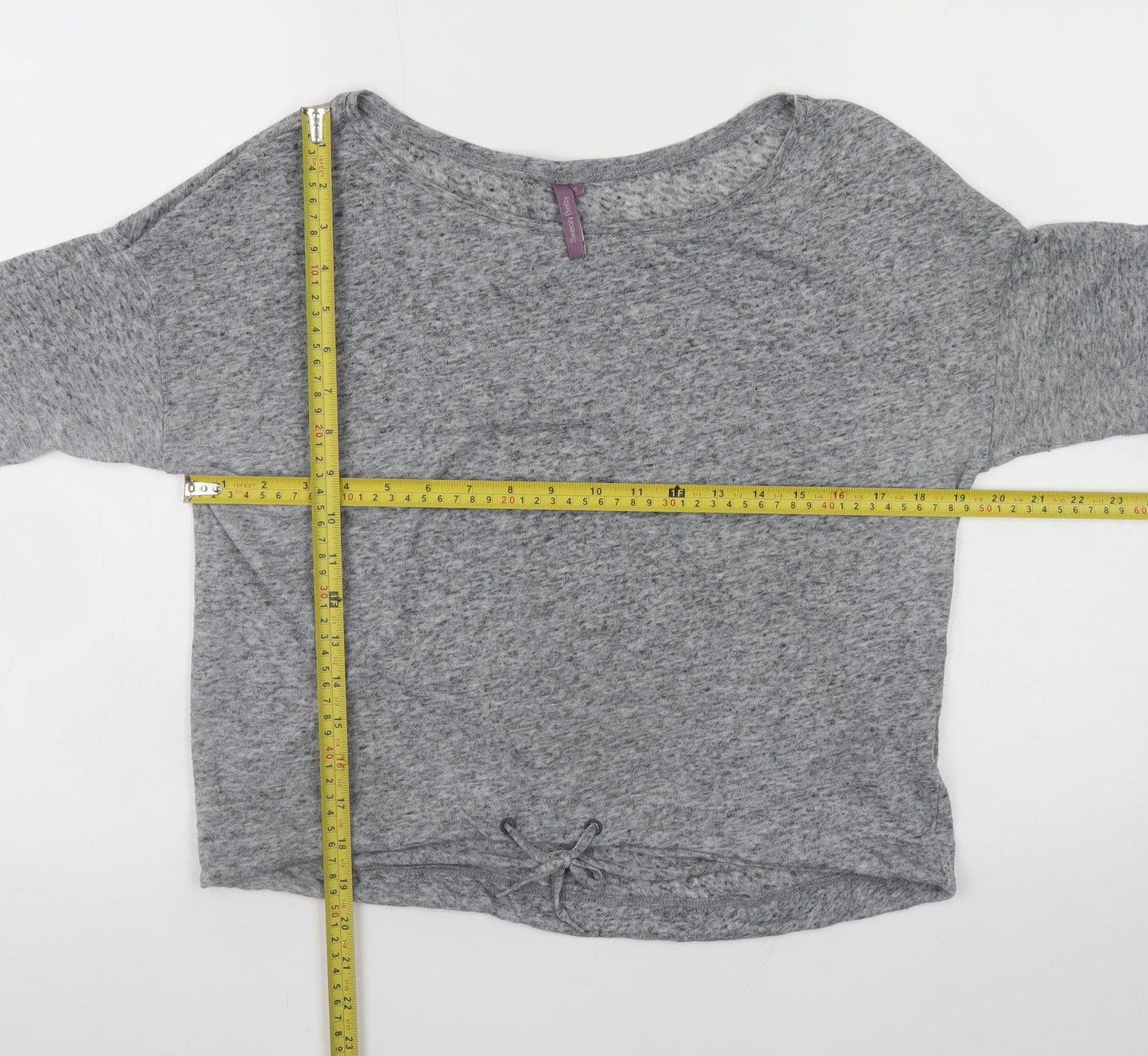 Sweaty Betty Women’s Grey Long Sleeve Relaxed Linen Blend T-Shirt Size S