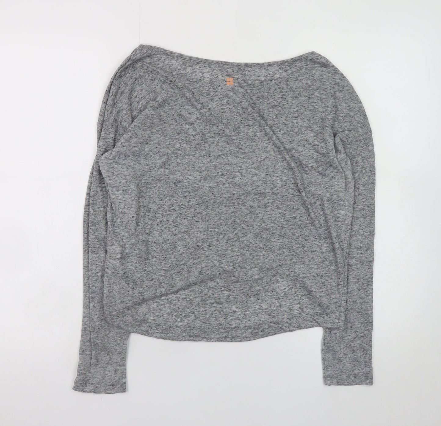 Sweaty Betty Women’s Grey Long Sleeve Relaxed Linen Blend T-Shirt Size S
