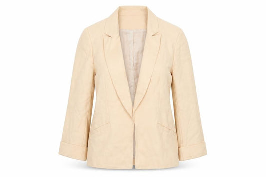 Topshop Women's Beige Lyocell Blazer UK 10 Regular Fit Workwear