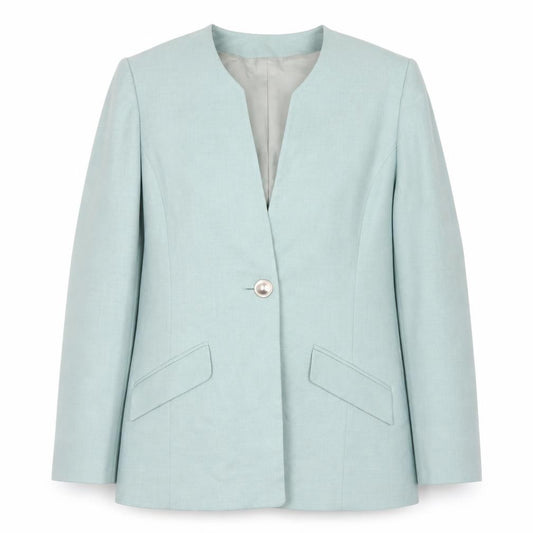 Viyella Women Green Size 12 Classic Long Sleeve Blazer Jacket