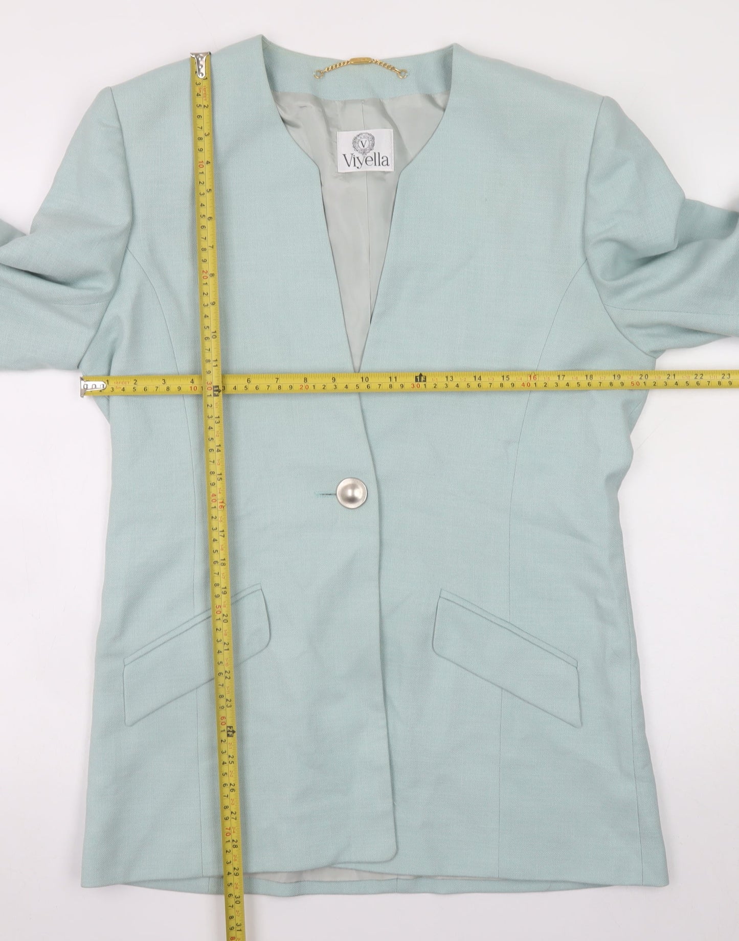 Viyella Women Green Size 12 Classic Long Sleeve Blazer Jacket
