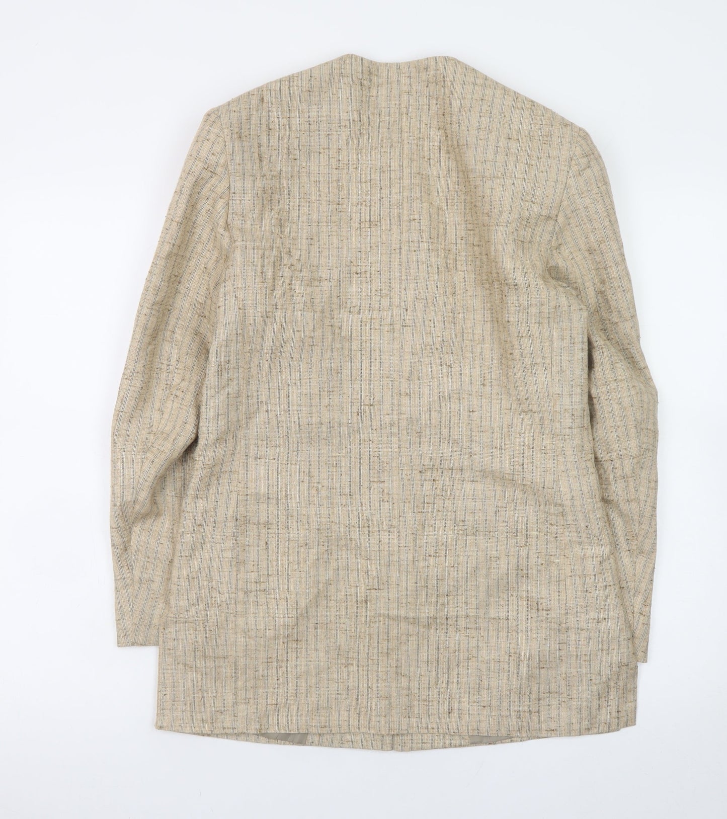 Country Collection Women’s Beige Long Linen Silk Blazer Size 10