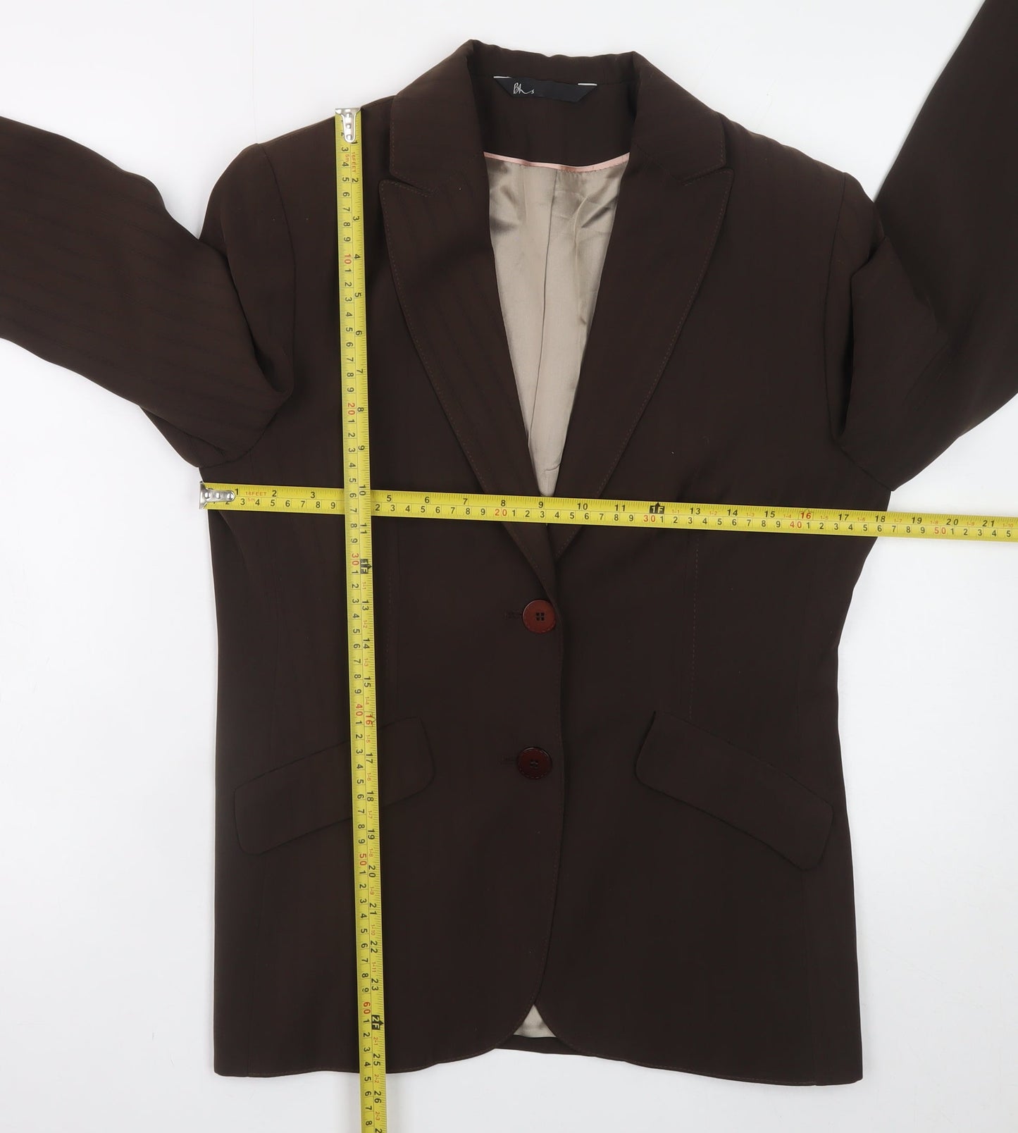 BHS Women Brown Size 10 Regular Fit Lined Polyester Blazer