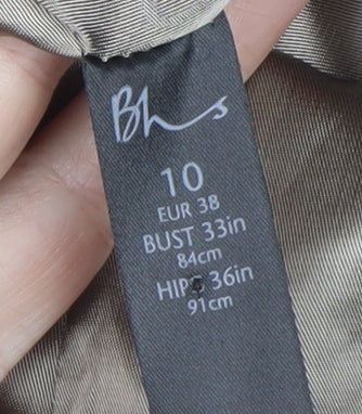BHS Women Brown Size 10 Regular Fit Lined Polyester Blazer