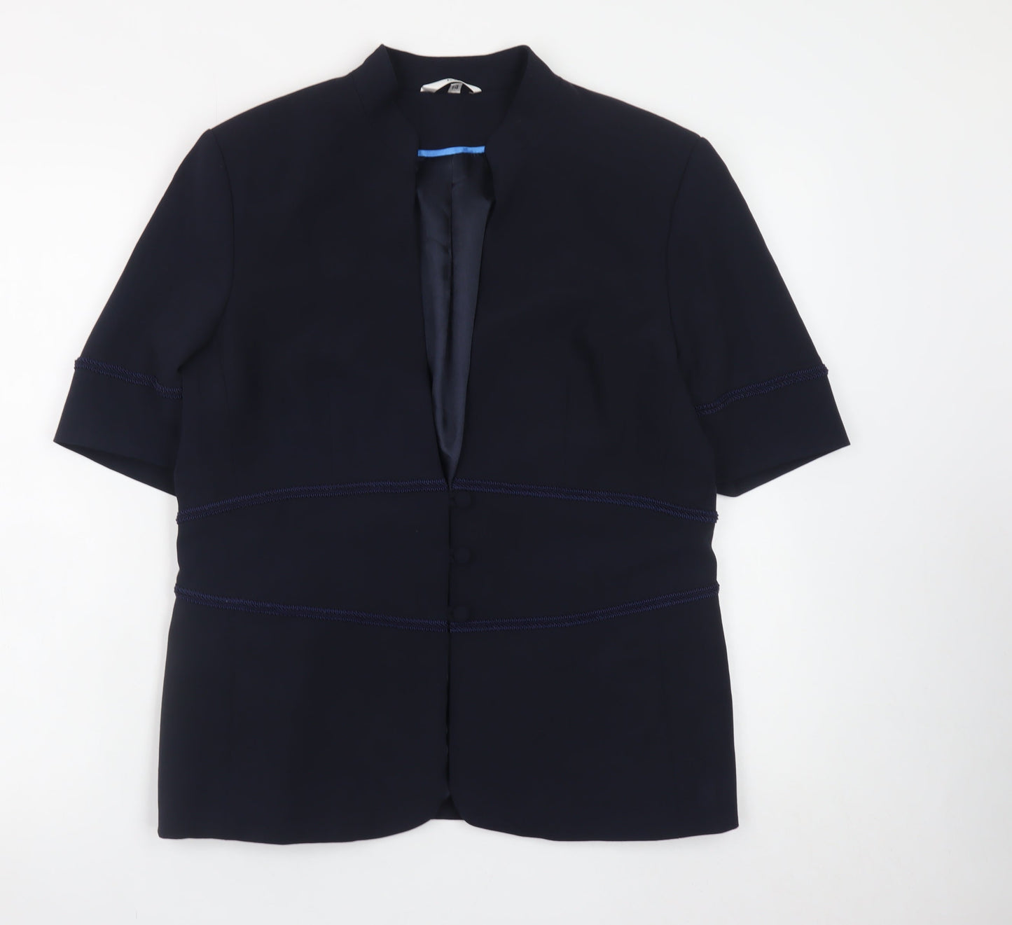 Klass Collection Women's Blue Size 14 Short Sleeve Blazer